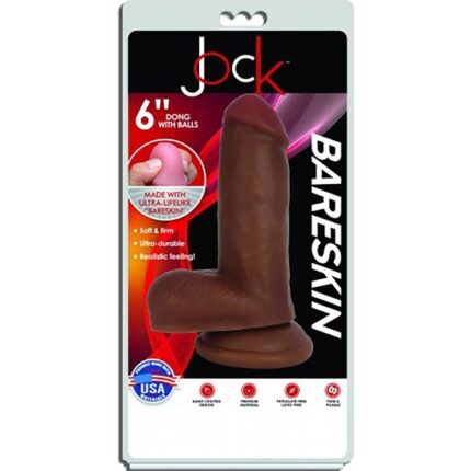 15 CM  BARESKIN PENE REALISTICO CON TESTICULOS - OSCURO - 002