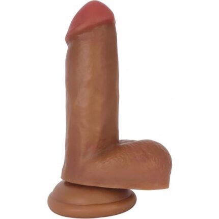 15 CM  BARESKIN PENE REALISTICO CON TESTICULOS - OSCURO - 001