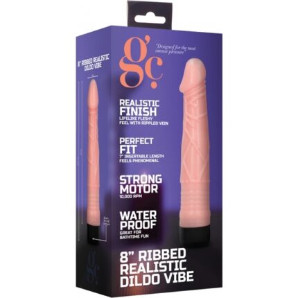 18 CM RIBBED REALISTIC DILDO VIBE - 002