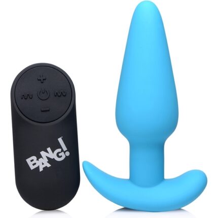 21X PLUG DE SILICONA VIBRADOR CON CONTROL REMOTO - AZUL - 001