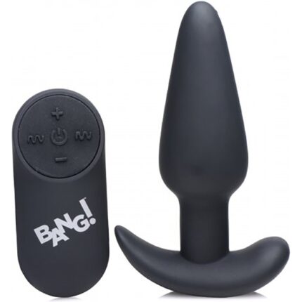 21X PLUG DE SILICONA VIBRADOR CON CONTROL REMOTO - NEGRO - 001