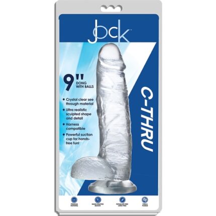 22 CM  C-THRU PENE REALISTICO CON TESTICULOS  - TRANSPARENTE - 002
