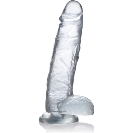 22 CM  C-THRU PENE REALISTICO CON TESTICULOS  - TRANSPARENTE - 001