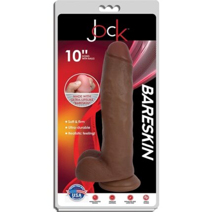 25 CM BARESKIN PENE REALISTICO CON TESTICULOS  - COLOR OSCURO - 002