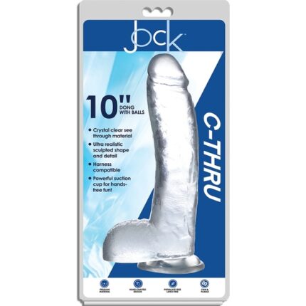 25 CM C-THRU PENE REALISTICO CON TESTICULOS  - TRANSPARENTE - 002