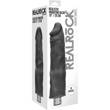 25 CM DILDO VIBRADOR REAL NEGRO - 002