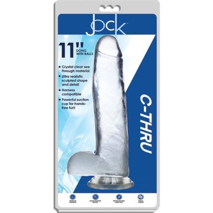 28 CM C-THRU PENE REALISTICO CON TESTICULOS  - TRANSPARENTE - 002