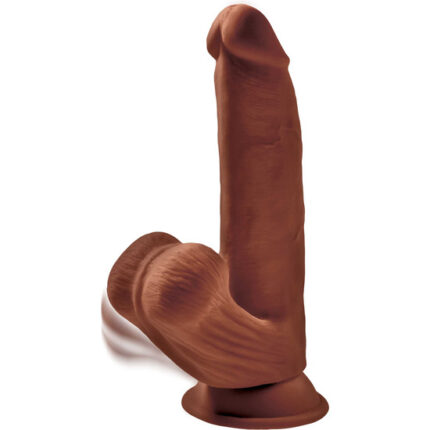 3D COCK SWINGING BALLS 8 INCH - BROWN - 002