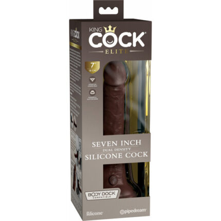 7 INCH 2 DENSITY SILICONE COCK - MARRÓN - 002