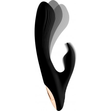 7X BENDABLE RABBIT VIBRADOR DE SILICONA -NEGRO - 002