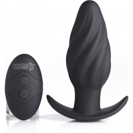 7X SWIRLED PLUG ANAL GIRATORIO - NEGRO - 001