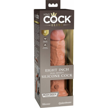 8 INCH 2 DENSITY SILICONE COCK - CARAMELO - 002