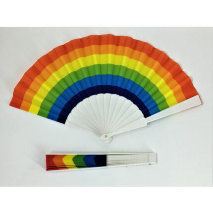 ABANICO PLASTICO BANDERA LGTB - 001