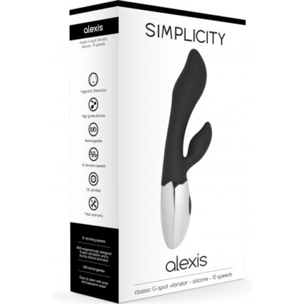 ALEXIS CLASSIC VIBRADOR G-SPOT - NEGRO - 002