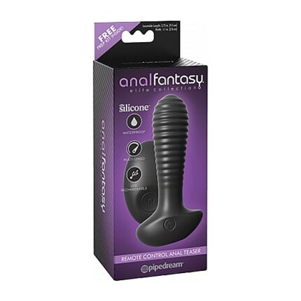 ANAL TEASER VIBRADOR DE SILICONA CON MANDO - NEGRO - 002
