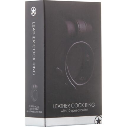ANILLO DE CUERO CON VIBRADOR NEGRO - 002