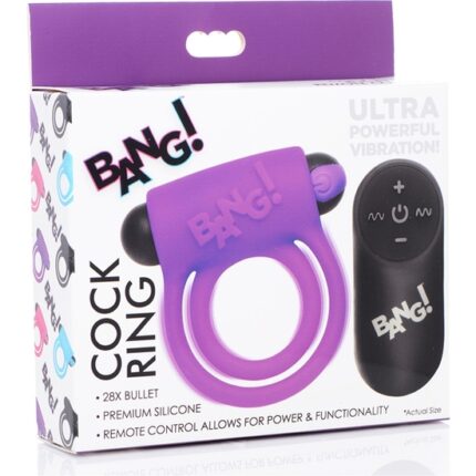 ANILLO DE SILICONA PARA PENE CON BALA DE CONTROL REMOTO - MORADO - 002