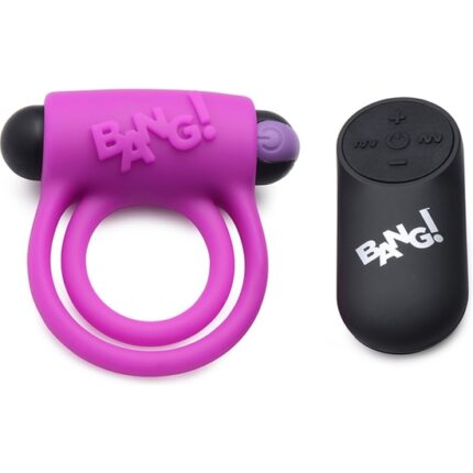 ANILLO DE SILICONA PARA PENE CON BALA DE CONTROL REMOTO - MORADO - 001