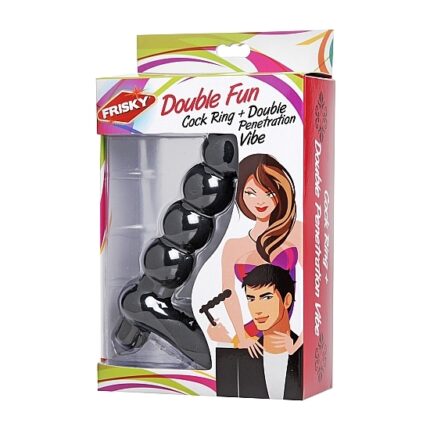 ANILLO PARA EL PENE CON DILDO NEGRO - 002