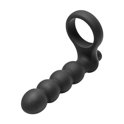 ANILLO PARA EL PENE CON DILDO NEGRO - 001