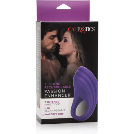 ANILLO VIBRADOR RECARGABLE DE SILICONA MORADO - 002