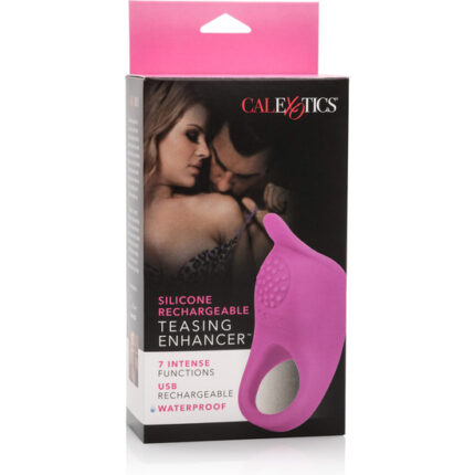 ANILLO VIBRADOR RECARGABLE DE SILICONA ROSA - 002