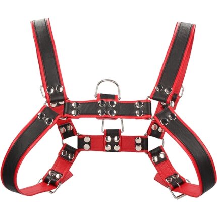 ARNÉS BULLDOG PECHO - NEGRO/ROJO - 002