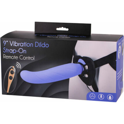 ARNÉS CON DILDO Y VIBRACIÓN 24CM - MORADO - 002