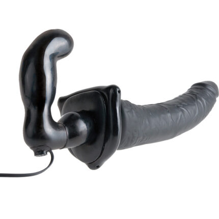 ARNÉS CON PENE DOBLE VIBRADOR NEGRO - 001