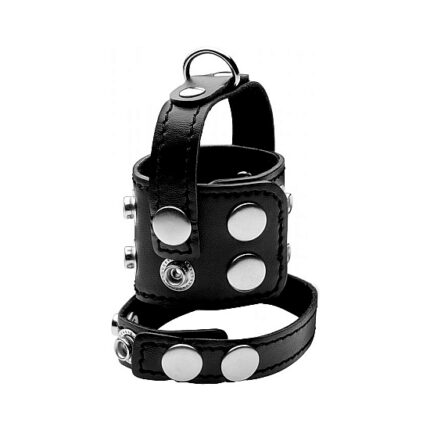 ARNÉS DE CUERO CON TACHUELAS PARA EL PENE - 001