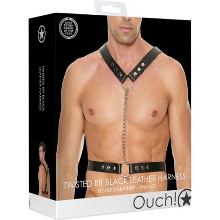 ARNÉS DE CUERO NEGRO TWISTED BIT - TALLA ÚNICA - NEGRO - 002