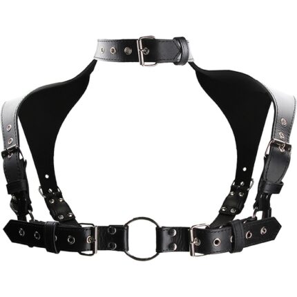 ARNÉS DE HOMBRE CON CUELOR - CUERO - NEGRO - 002
