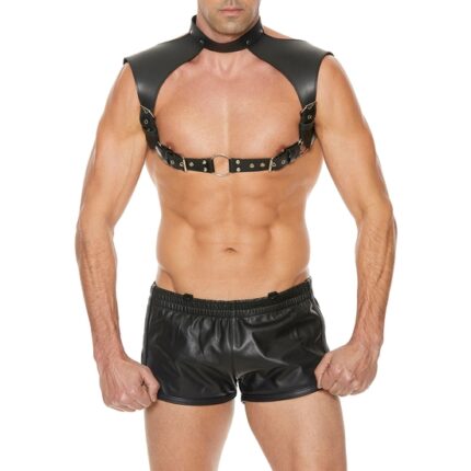 ARNÉS DE HOMBRE CON CUELOR - CUERO - NEGRO - 001