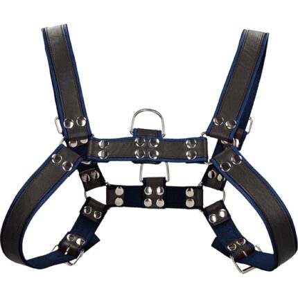 ARNÉS PARA PECHO BULLDOG - NEGRO/AZUL - 002