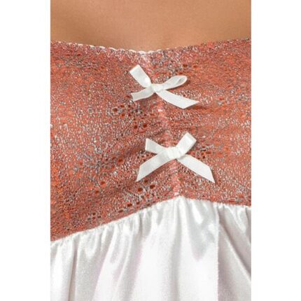 BABYDOLL SEXY DE RASO BLANCO Y CORAL BLANCO - 002