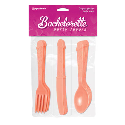 BACHELORETTE SET DE CUBERTERIA EN FORMA DE PENE 24 PZS - 001