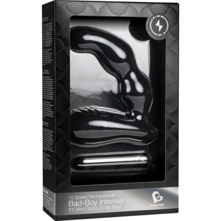 BAD-BOY ESTIMULADOR DEL PUNTO G MASCULINO 10 VELOCIDADES NEGRO - 002