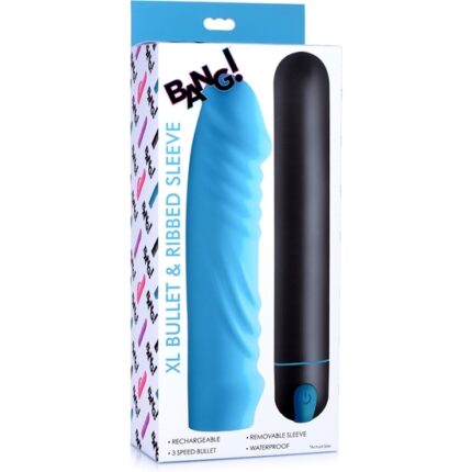 BALA XL CON FUNDA DE SILICONA FORMA PENE - AZUL - 002