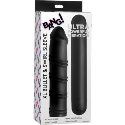 BALA XL CON FUNDA DE SILICONA REMOLINO  - NEGRO - 002