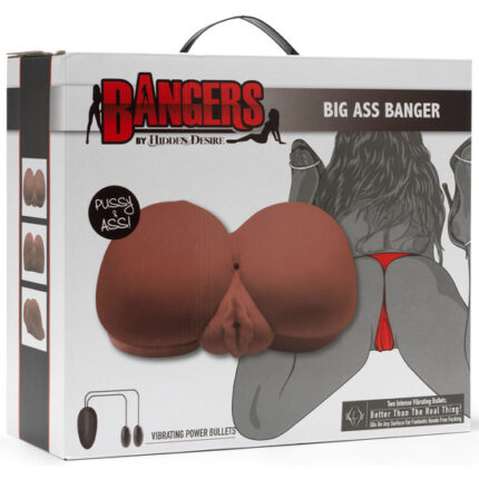 BIG ASS BANGER MASTURBADOR REALISTA CON VIBRADOR - MARRÓN - 002