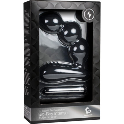 BIG BOY INTENSE ESTIMULADOR MASCULINO 10 VELOCIDADES NEGRO - 002