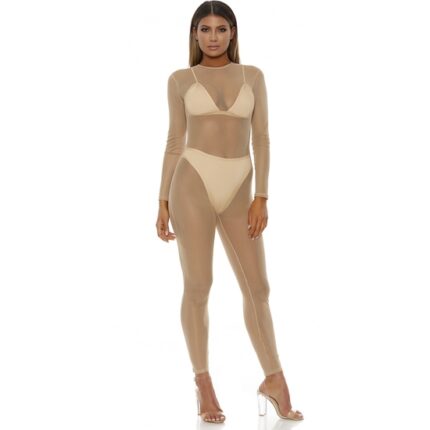 BODY DE MALLA MICRO NET MOCK NET - NUDE - 001