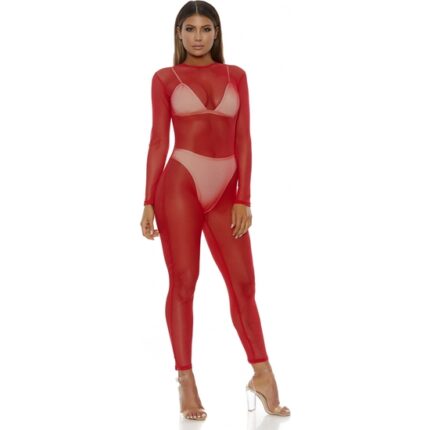BODY DE MALLA MICRO NET MOCK NET - ROJO - 001