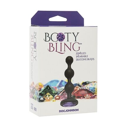 BOOTY BLING - PLUG ANAL DE SILICONA CON PERLA - MORADO - 002