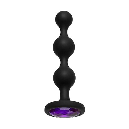 BOOTY BLING - PLUG ANAL DE SILICONA CON PERLA - MORADO - 001