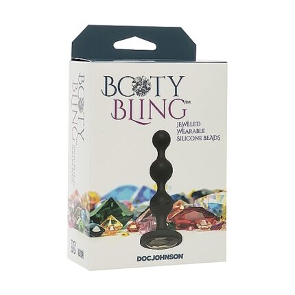 BOOTY BLING - PLUG ANAL DE SILICONA CON PERLA - PLATA - 002