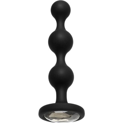 BOOTY BLING - PLUG ANAL DE SILICONA CON PERLA - PLATA - 001