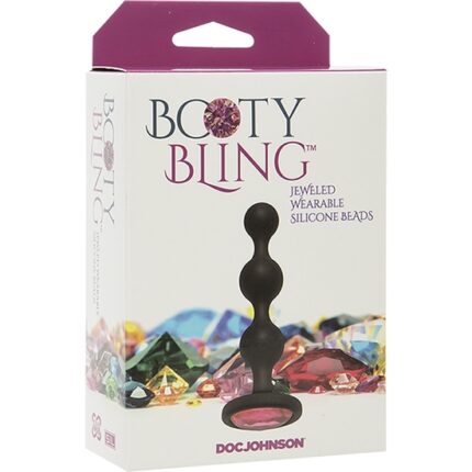 BOOTY BLING - PLUG ANAL DE SILICONA CON PERLA - ROSA - 002