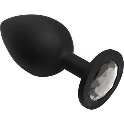 BOOTY BLING - SPADE LARGE - PLUG DE SILICONA CON PERLA PLATEADA - 001