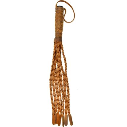 BRAIDED 15 TAILS WITH 6 HANDLE - ITALIAN LEATHER 53X4CM - 001